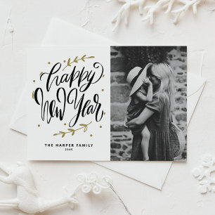Cartão Postal De Festividades Foto de Caligrafia Moderna Feliz Ano Novo