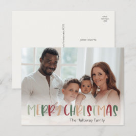 Cartão Postal De Festividades Foto de Cheio de Natal Colorida Casual