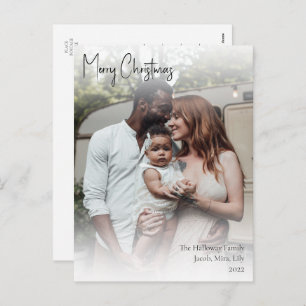 Cartão Postal De Festividades Foto de Cheio de Script Manuscrito de Natal Modern