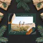 Cartão Postal De Festividades Foto de cor-de-água mínima verde do terracotta<br><div class="desc">Cartão de natal de abstrato com cor d'água verde orçamentário do terracotta do gráfico 1. Moderno na design de pista verde,  bege e terracotta.</div>