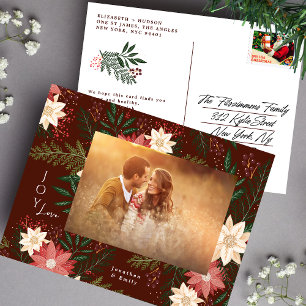 Cartão Postal De Festividades Foto de Elegante Poinsettia de Natal com Esplendor