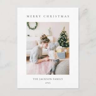 Cartão Postal De Festividades Foto de Família Minimalista Feliz Natal
