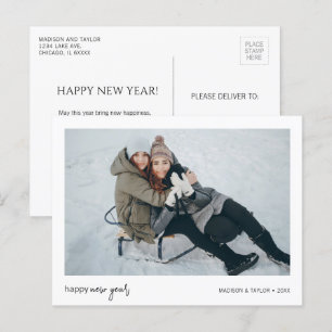 Cartão Postal De Festividades Foto de Feliz ano novo minimalista