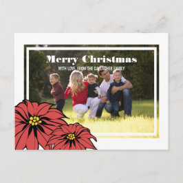 Cartão Postal De Festividades Foto de Feriado de Poinsettia Clássica