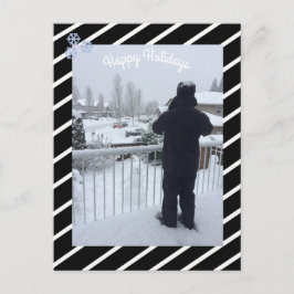 Cartão Postal De Festividades Foto de Feriado de Stripes Negra e Branca