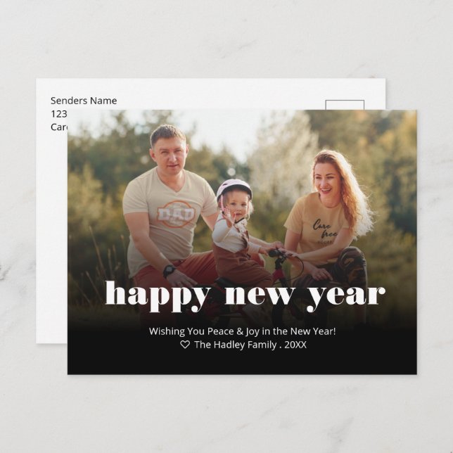 Cartão Postal De Festividades Foto de Feriado Editável (Frente/Verso)