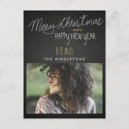 Cartão Postal De Festividades Foto de Feriado Rustic Chalkboard