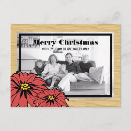 Cartão Postal De Festividades Foto de Feriado Rustic Poinsettia