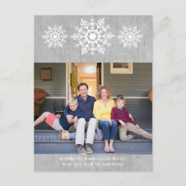 Cartão Postal De Festividades Foto de Feriado Rustic Snowflake da cinza