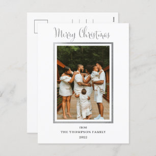 Cartão Postal De Festividades Foto de Foto Foil do Elegante e Clássica Feliz Nat