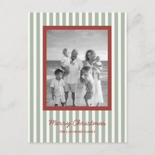 Cartão Postal De Festividades Foto de Listras Simples Natal Moderno