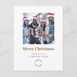 Cartão Postal De Festividades Foto de logotipo de empresa Dourado Feliz Natal