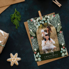 Cartão Postal De Festividades Foto de Natal Botânico do Arco Moderno Elegante In