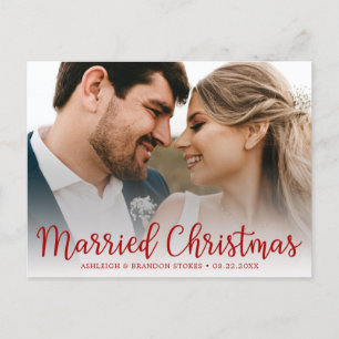 Cartão Postal De Festividades Foto de Natal Casados