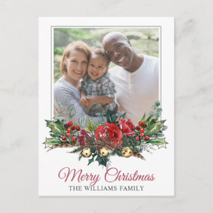 Cartão Postal De Festividades Foto de Natal da Família Feliz