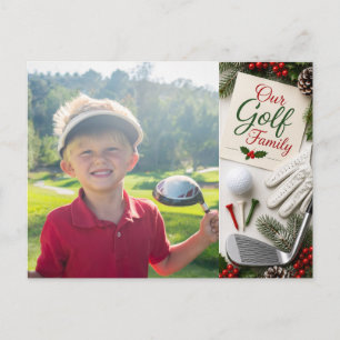 Cartão Postal De Festividades Foto de Natal da Família Golf Merry Christmas Feri