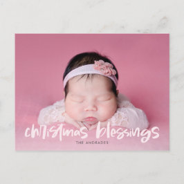 Cartão Postal De Festividades Foto de Natal da família Simples Crianças Modernas