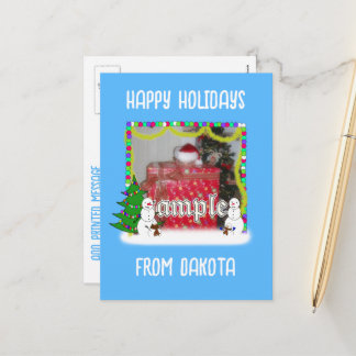 Cartão Postal De Festividades Foto de Natal da Família Snowman