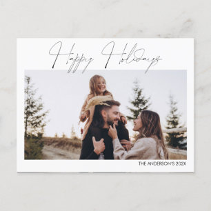 Cartão Postal De Festividades Foto de Natal de Feliz Natal de Script Minimalista
