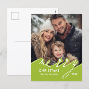Cartão Postal De Festividades Foto de Natal de Script Muito Feliz
