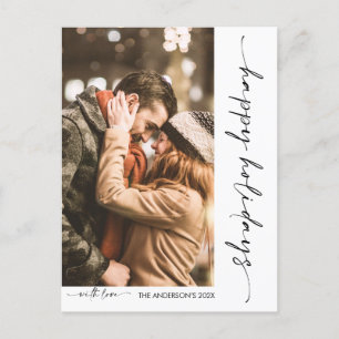 Cartão Postal De Festividades Foto de Natal do canto minimalista