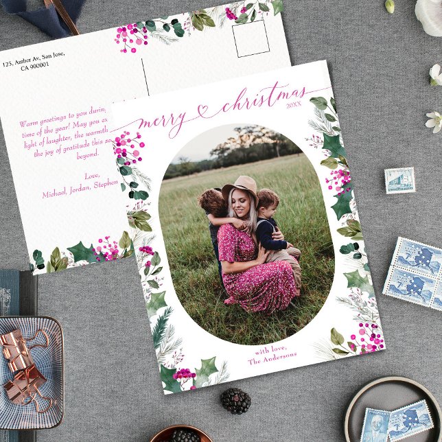 Cartão Postal De Festividades Foto de Natal Elegante e Brilhante (Criador carregado)