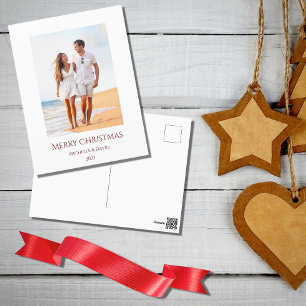 Cartão Postal De Festividades Foto de Natal em Praia de Férias Tropicais