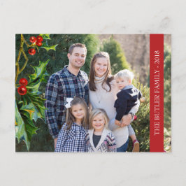 Cartão Postal De Festividades Foto de Natal Holly e Berry Holiday