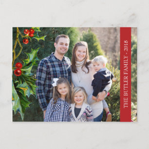 Cartão Postal De Festividades Foto de Natal Holly e Berry Holiday