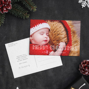 Cartão Postal De Festividades Foto de Natal Merry