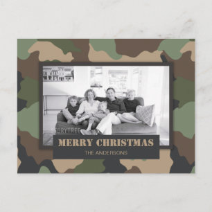 Cartão Postal De Festividades Foto de Natal Militar Camo