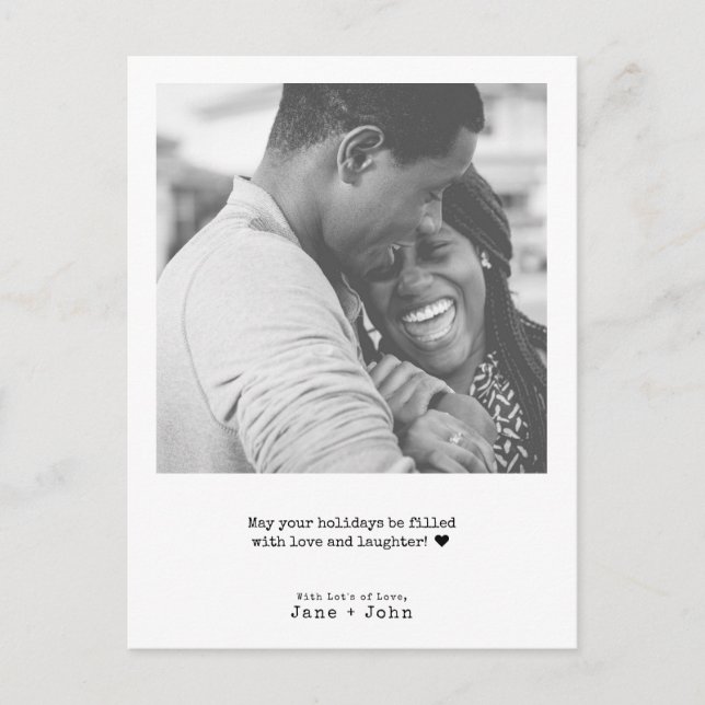 Cartão Postal De Festividades Foto de Natal Mínima para Máquina de Escrever (Frente)