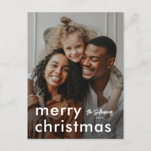 Cartão Postal De Festividades Foto de Natal Moderna Minimalista