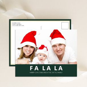 Cartão Postal De Festividades Foto de Natal Moderno Fa La Green