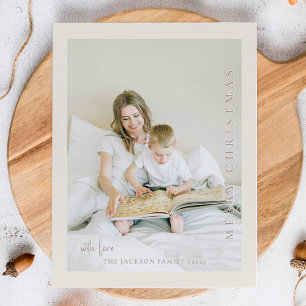 Cartão Postal De Festividades Foto de Natal Neutra e Arejada para Família