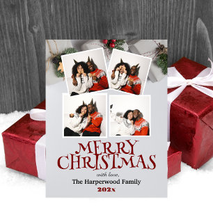Cartão Postal De Festividades Foto de Natal simples e elegante da família modern