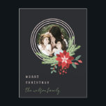 Cartão Postal De Festividades Foto de Natal Vermelho Cor-de-rosa-preta Poinsetti<br><div class="desc">Se precisar de mais alguma personalização,  por favor,  sinta-se à vontade para me enviar uma mensagem em yellowfebstudio@gmail.com.</div>