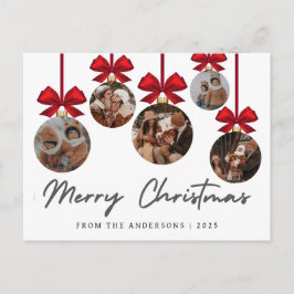 Cartão Postal De Festividades Foto de Ornamento de Família de Natal Moderno e El
