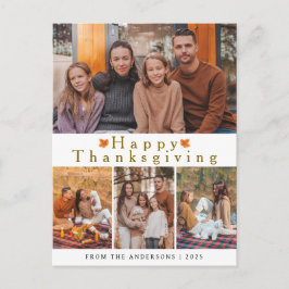Cartão Postal De Festividades Foto de outono de Ação de Graças feliz moderna e e