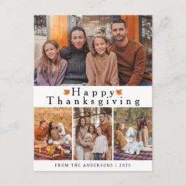 Cartão Postal De Festividades Foto de outono de Ação de Graças feliz moderna e e