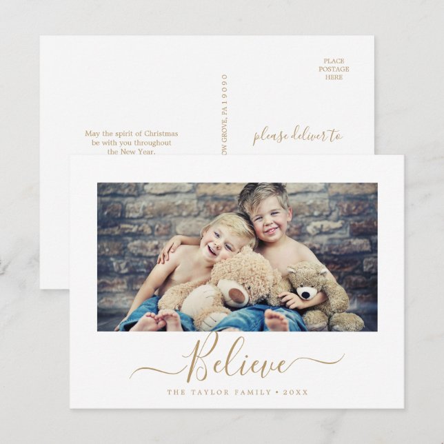 Cartão Postal De Festividades Foto de paisagem religiosa de crença Dourada minim (Frente/Verso)