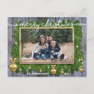 Cartão Postal De Festividades Foto de Retrato da Família Dourada Russa