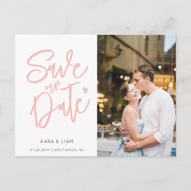 Cartão Postal De Festividades Foto de Rosa elegante moderno Salve o Cartão-Posta (Frente)