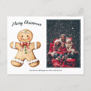 Cartão Postal De Festividades Foto de saudações do Gingerbird