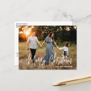Cartão Postal De Festividades Foto de Script Casual no Natal Moderno