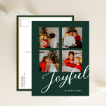 Cartão Postal De Festividades Foto de Script Verde Minimalista Moderno e Justo<br><div class="desc">Cartão-postal de Férias Moderno Mínimo Moderno e Moderno,  Foto com Script Verde 4. Mande Cartões de natal para seus entes queridos com este Cartão Feriado Festivo e Moderno. Todos os textos estão pré-organizados para que você personalize fácil e rapidamente com seus próprios detalhes. Feliz Feriados!</div>