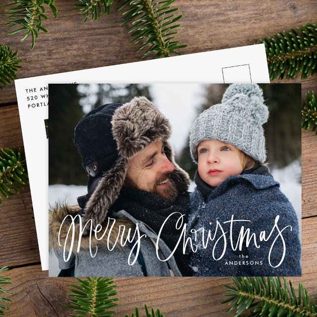 Cartão Postal De Festividades Foto de Script Whimsical de Feliz Natal (Criador carregado)