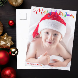 Cartão Postal De Festividades Foto de Sobreposição de Script do Arco-Íris Feliz 