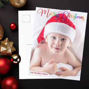 Cartão Postal De Festividades Foto de Sobreposição de Script do Arco-Íris Feliz