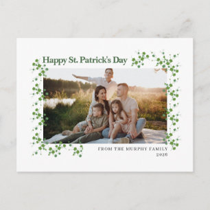 Cartão Postal De Festividades Foto de trevo da sorte minimalista do dia de São P